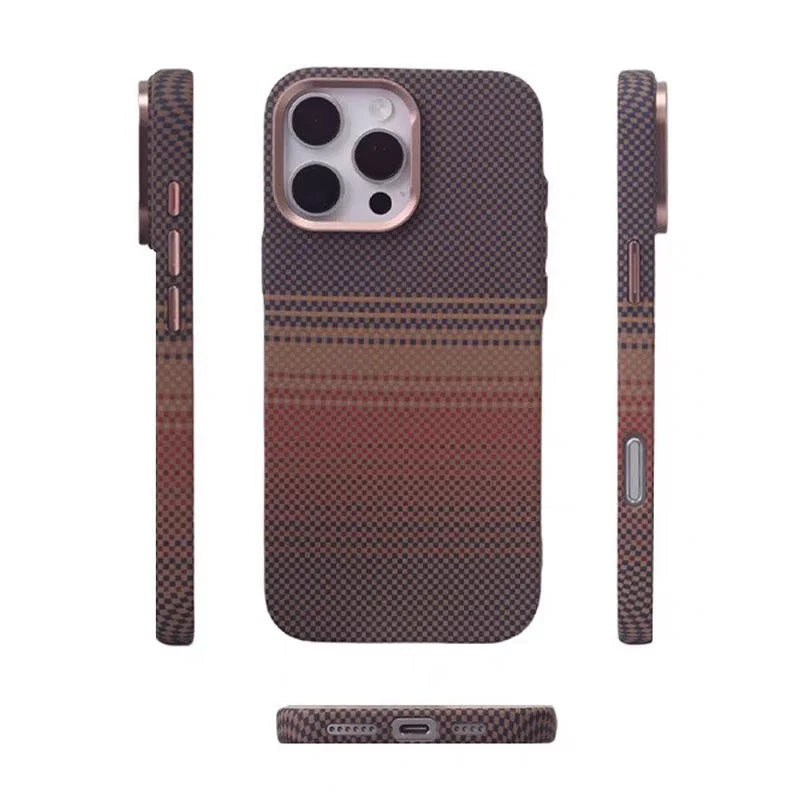 For iPhone 14 15 13 16 Pro Max Luxury Carbon Fiber Relief Magsafe Phone Case Metal Lens Matte Wireless Charging Shockproof Cover