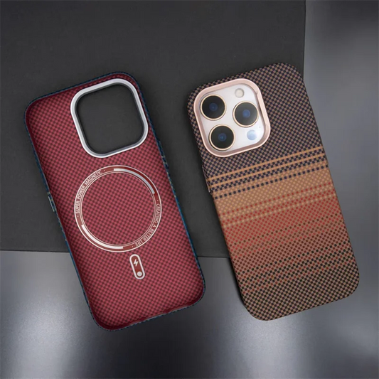 For iPhone 14 15 13 16 Pro Max Luxury Carbon Fiber Relief Magsafe Phone Case Metal Lens Matte Wireless Charging Shockproof Cover
