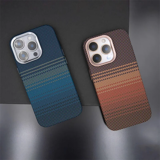 For iPhone 14 15 13 16 Pro Max Luxury Carbon Fiber Relief Magsafe Phone Case Metal Lens Matte Wireless Charging Shockproof Cover